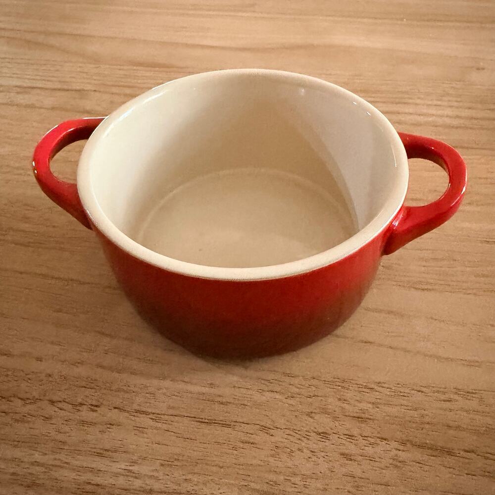 Le Creuset Stoneware 5.5" Round Cocotte Red Unused
